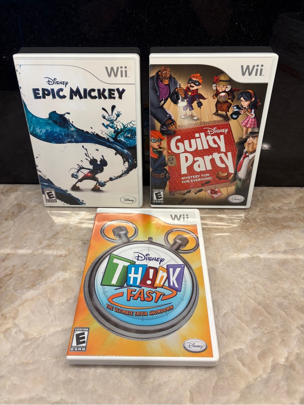 Nintendo Wii Disney Games Bundle: Epic Mickey, Guilty Party, Think Fast